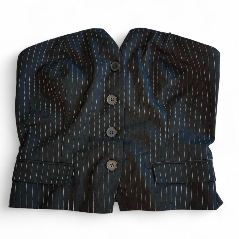 Sincerely Jules Black Pinstripe Vest